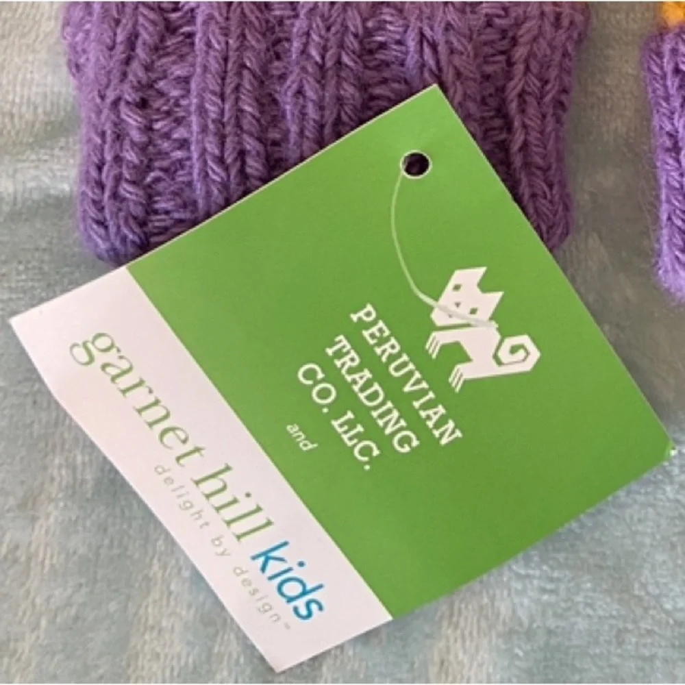 Peruvian Trading Co x Garnet Hill Kids Mittens NEW Rose Purple Size Kids M/L